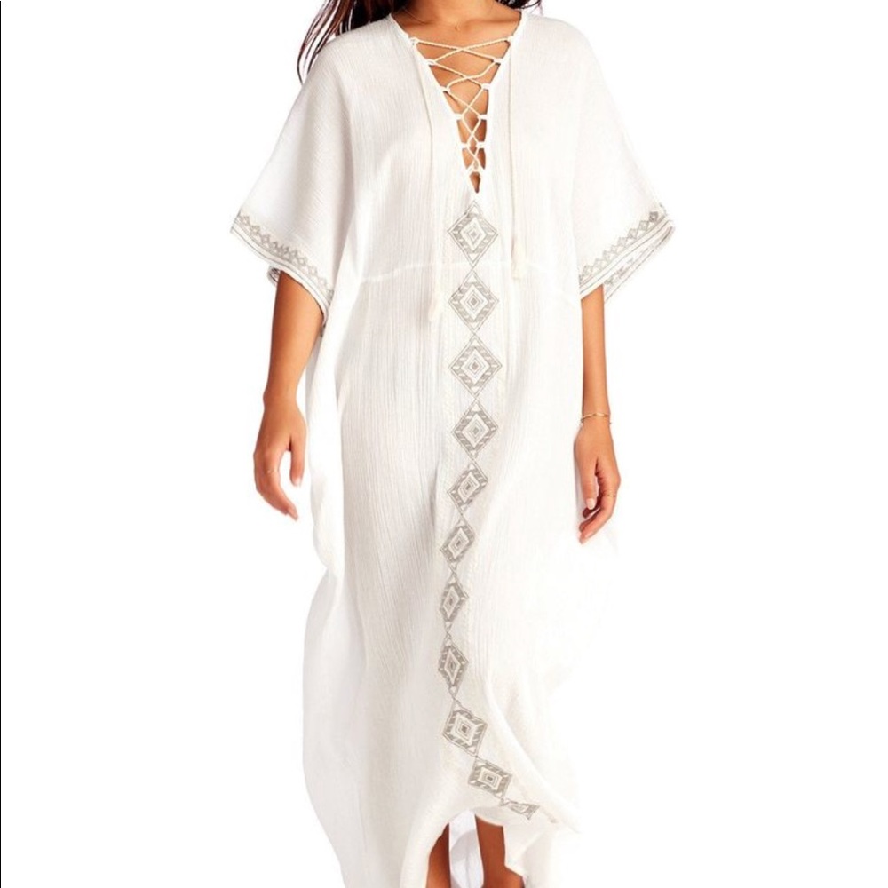 Vitamin A ISABEL long caftan SZ M white